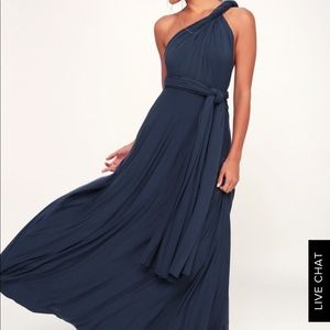 Lulu’s Tricks Of The Trade Navy Blue Maxi Dress